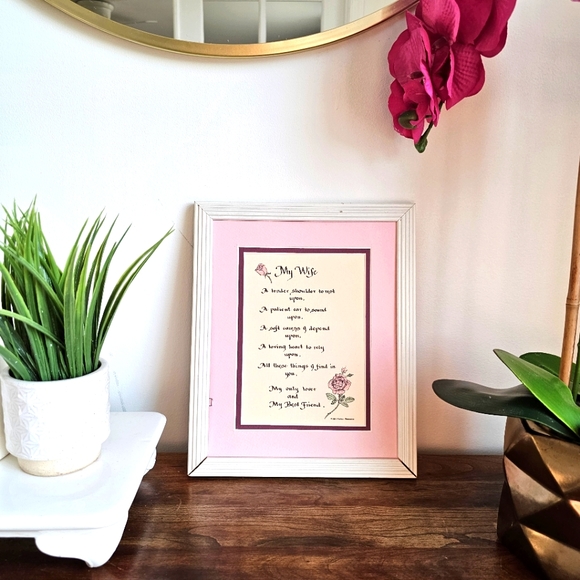 1991 "My Wife" Poem Picture Frame | Wife Poem Picture Roses Vintage White Frame - Picture 12 of 12